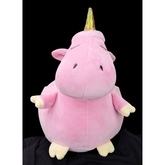 Miniso Other - Miniso Hippo Unicorn Plush Pink Horn Kawaii Hippocorn Chunky Round New 10.5 Inch